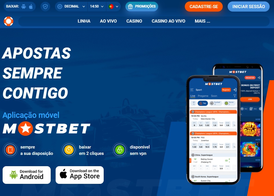 Aplicação Mostbet para iOS em Portugal.